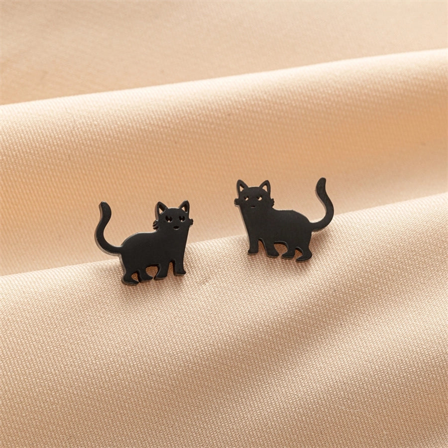 1 Pair Cute Basic Sweet Animal Cat Polishing Plating 304 Stainless Steel 18K Gold Plated Ear Studs