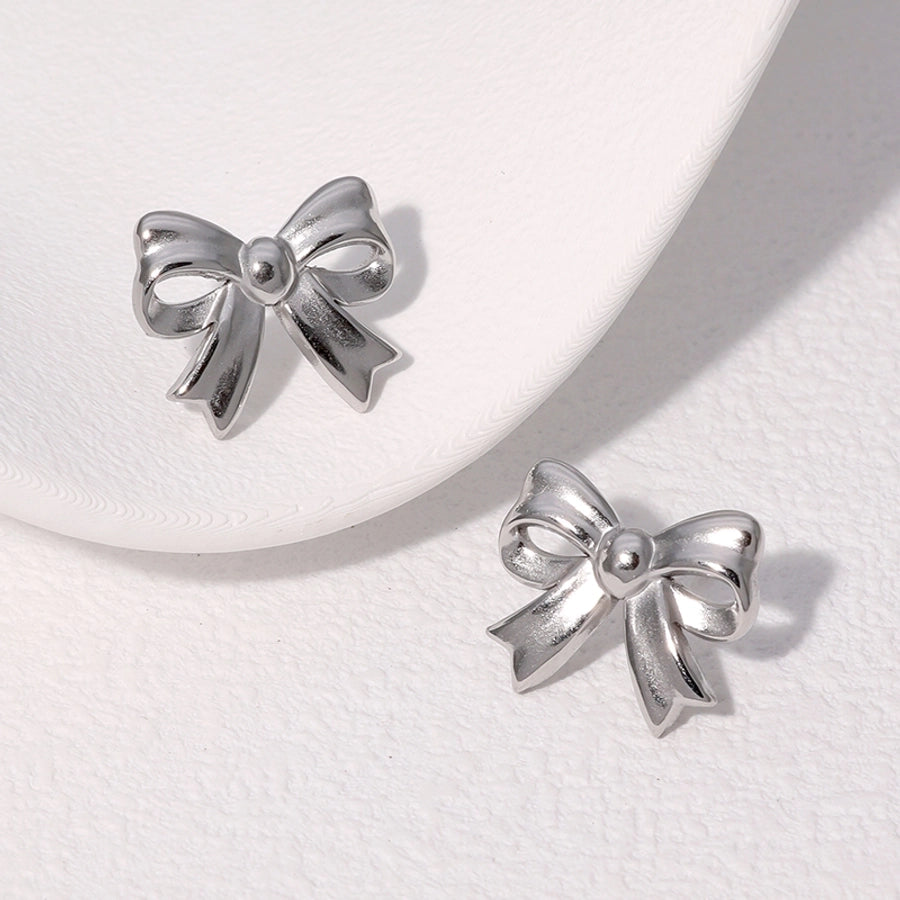 1 Pair IG Style Cute Simple Style Bow Knot 304 Stainless Steel 18K Gold Plated Ear Studs