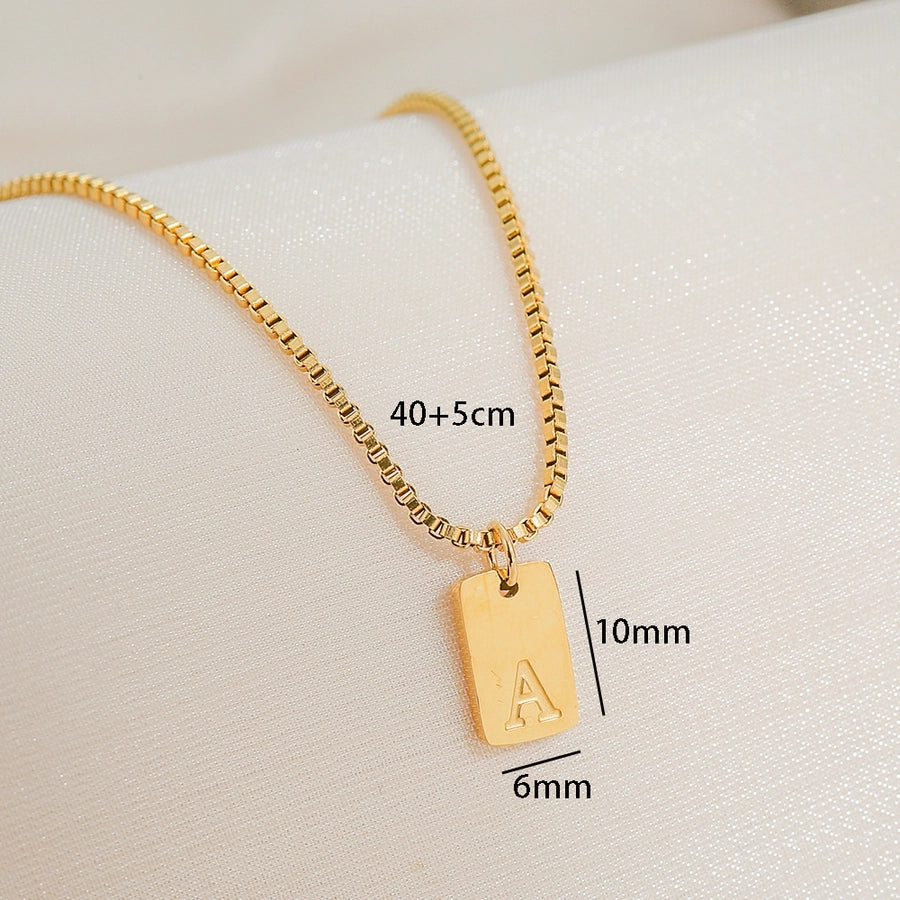 Jewelry Simple Style letter 304 Stainless Steel 18K Gold Plated Pendant Necklace