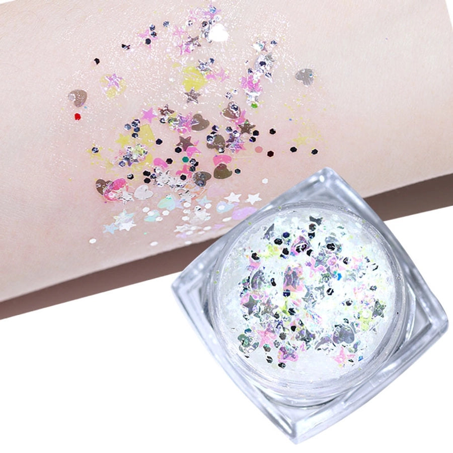 Colorful Glitter Glossy Sequin Nail Art Eye Makeup No Glue Needed Lolita Cosplay Performance Makeup Internet Celebrity Style