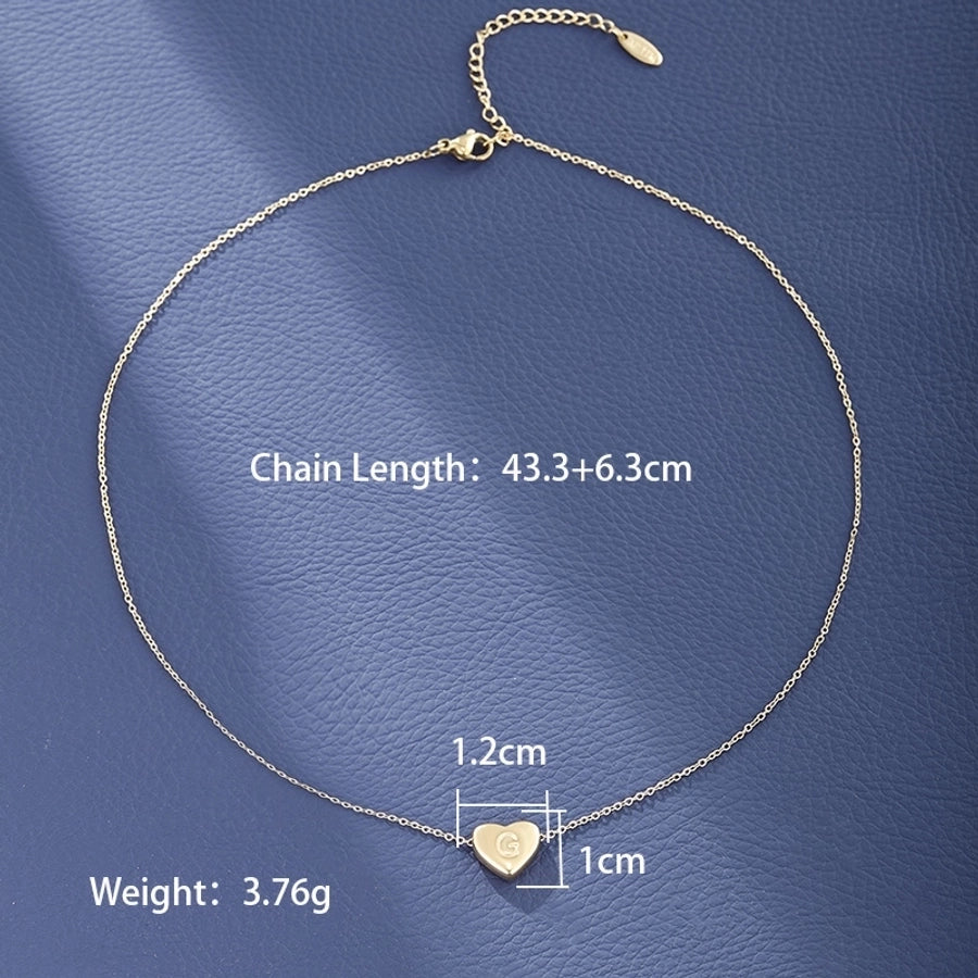 Jewelry XUPING Simple Style Commute Letter Heart Shape 304 Stainless Steel 18K Gold Plated Necklace