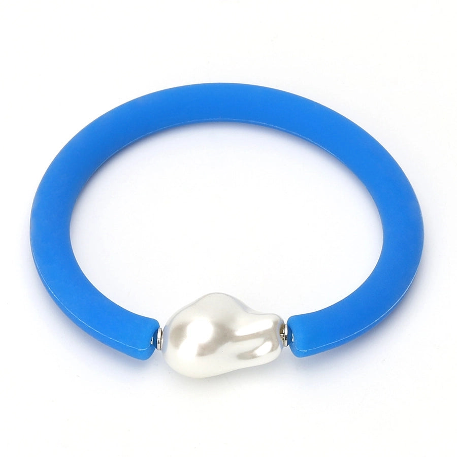 1 piece fashion round silica gel pearl women's bangle