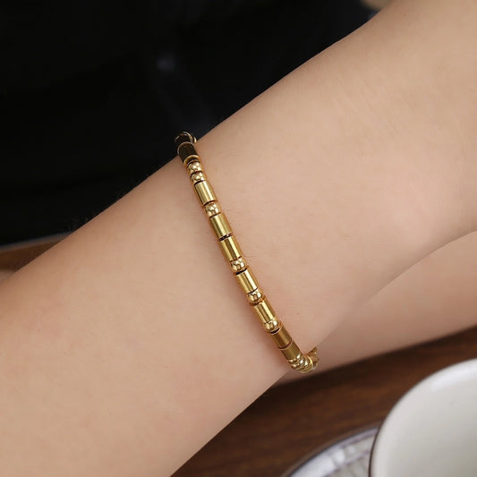 Simple Style Classic Style Geometric 304 Stainless Steel 18K Gold Plated Bracelets In Bulk