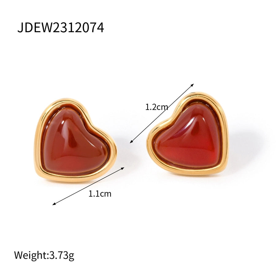 1 Pair Casual Exaggerated Heart Shape 304 Stainless Steel 18K Gold Plated Drop Earrings Earrings