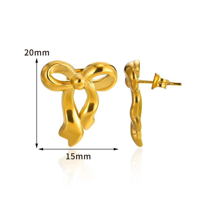 1 Pair Simple Style Classic Style Bow Knot Plating 304 Stainless Steel Ear Studs