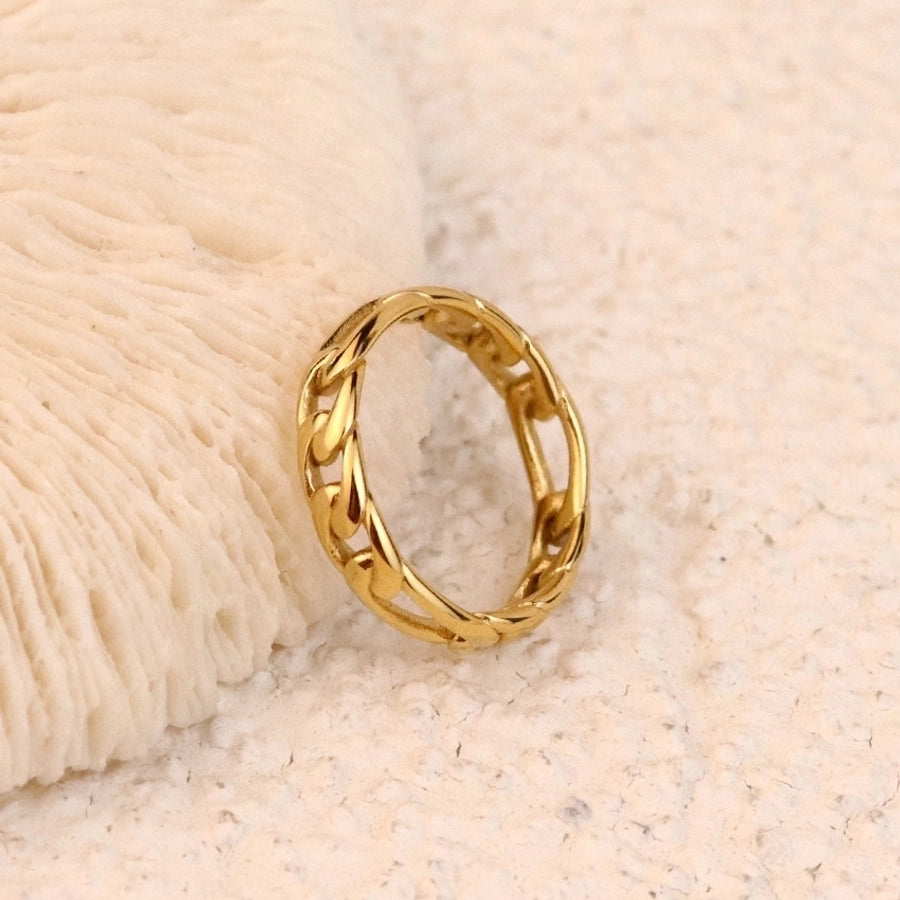 304 Stainless Steel Simple Style Classic Style Inlay Solid Color Rhinestones Rings