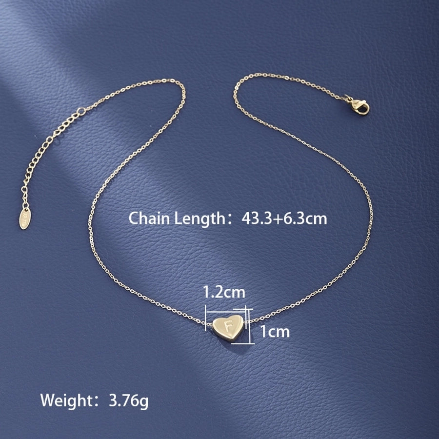 Jewelry XUPING Simple Style Commute Letter Heart Shape 304 Stainless Steel 18K Gold Plated Necklace