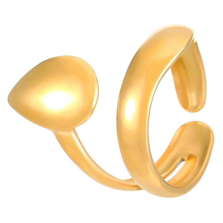 Jewelry IG Style Round Oval Heart Shape 304 Stainless Steel 18K Gold Plated Enamel Plating Open Rings