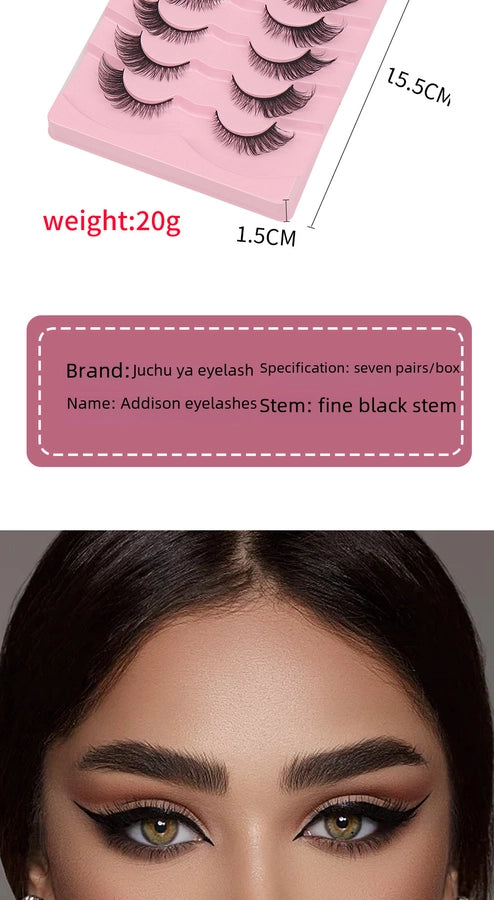 Fox System Slanting False Eyelashes Soft Comfortable Natural Dense European Style One-piece Black Stem False Eyelashes