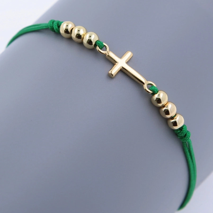 Copper 18K Gold Plated Human Cross Bracelets