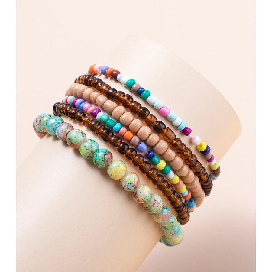 bohemian geometric mixed materials beaded artificial pearls shell bracelets