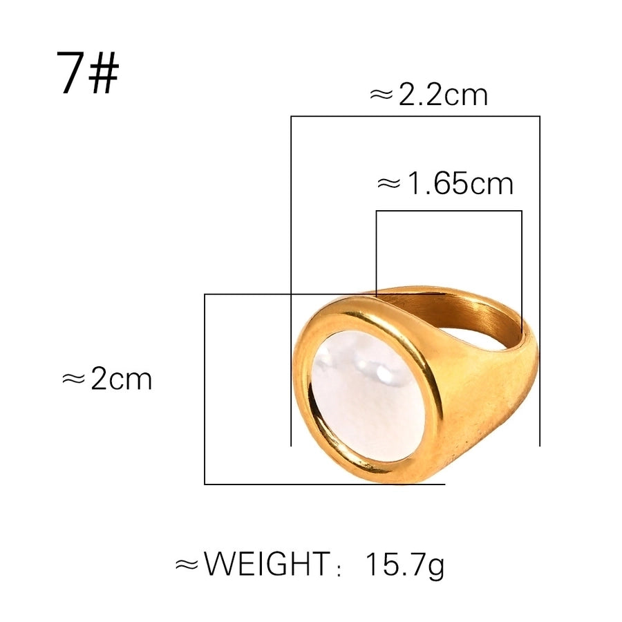 Jewelry Vintage Style Roman Style British Style Sun 304 Stainless Steel 18K Gold Plated Rings