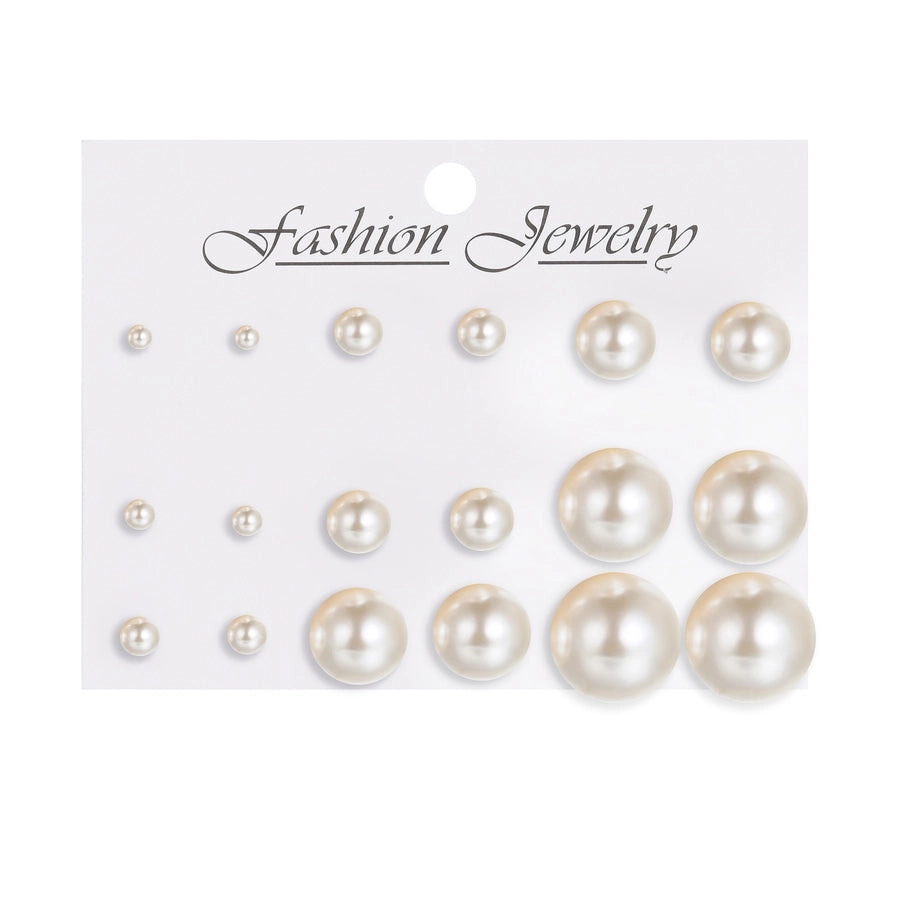 Vintage Style Geometric Inlaid Pearls Alloy No Inlaid Earring Sets