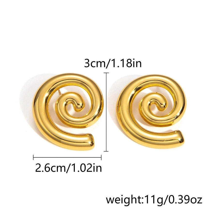 1 Pair IG Style Exaggerated Cool Style Water Droplets Heart Shape Shell Plating 201 Stainless Steel Ear Studs