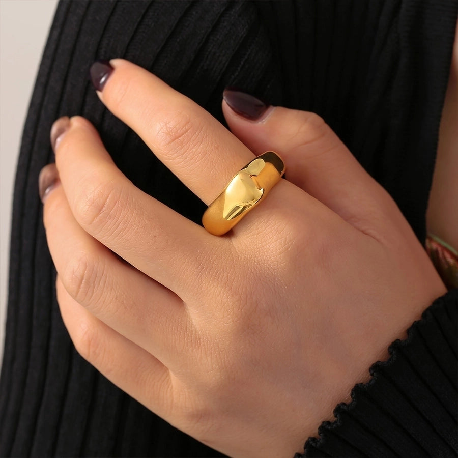 Jewelry Elegant Vacation Commute Geometric 304 Stainless Steel 18K Gold Plated Rings