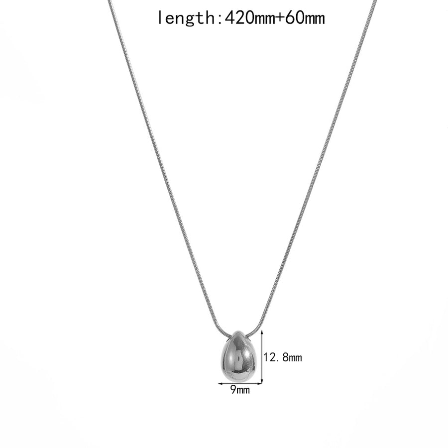 Jewelry IG Style Simple Style Water Droplets 304 Stainless Steel 18K Gold Plated Plating Pendant Necklace