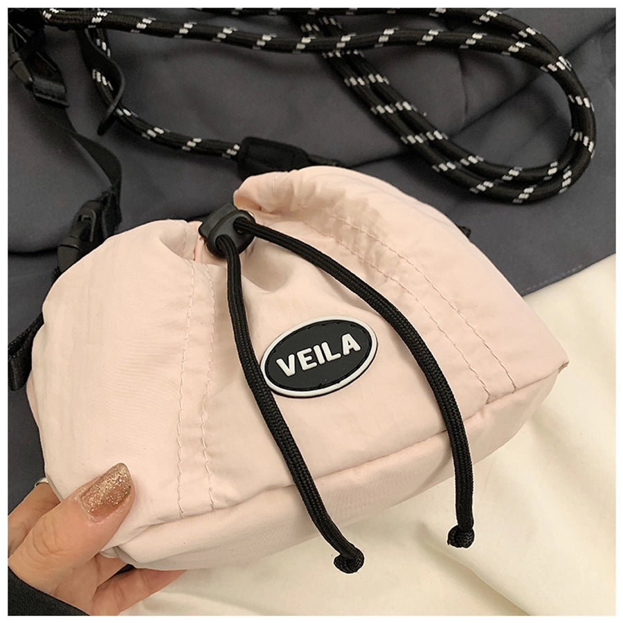 Women's Medium Oxford Cloth Letter Streetwear Sewing Thread Bucket String Bucket Bag