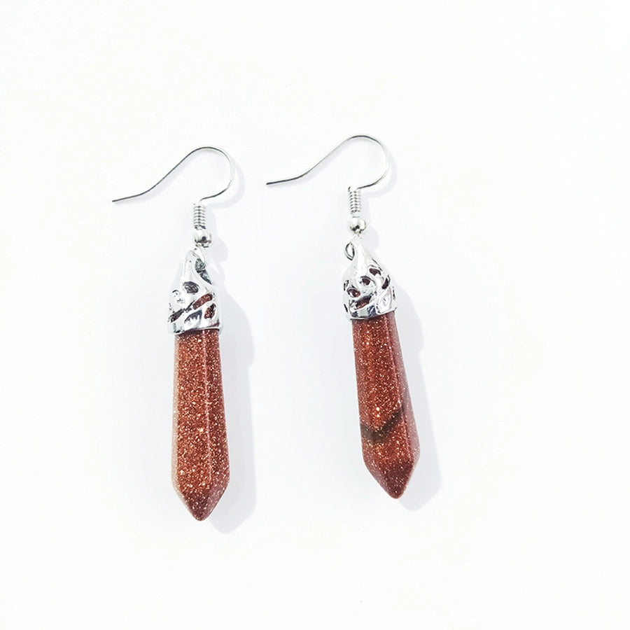 ethnic style water droplets stone drop earrings 1 pair