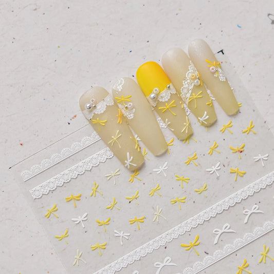 Tomoni Thin Tough Nail Art Stickers Explosions Cute Nail Stickers   Japanese Yellow Dragonfly Stickers 4181