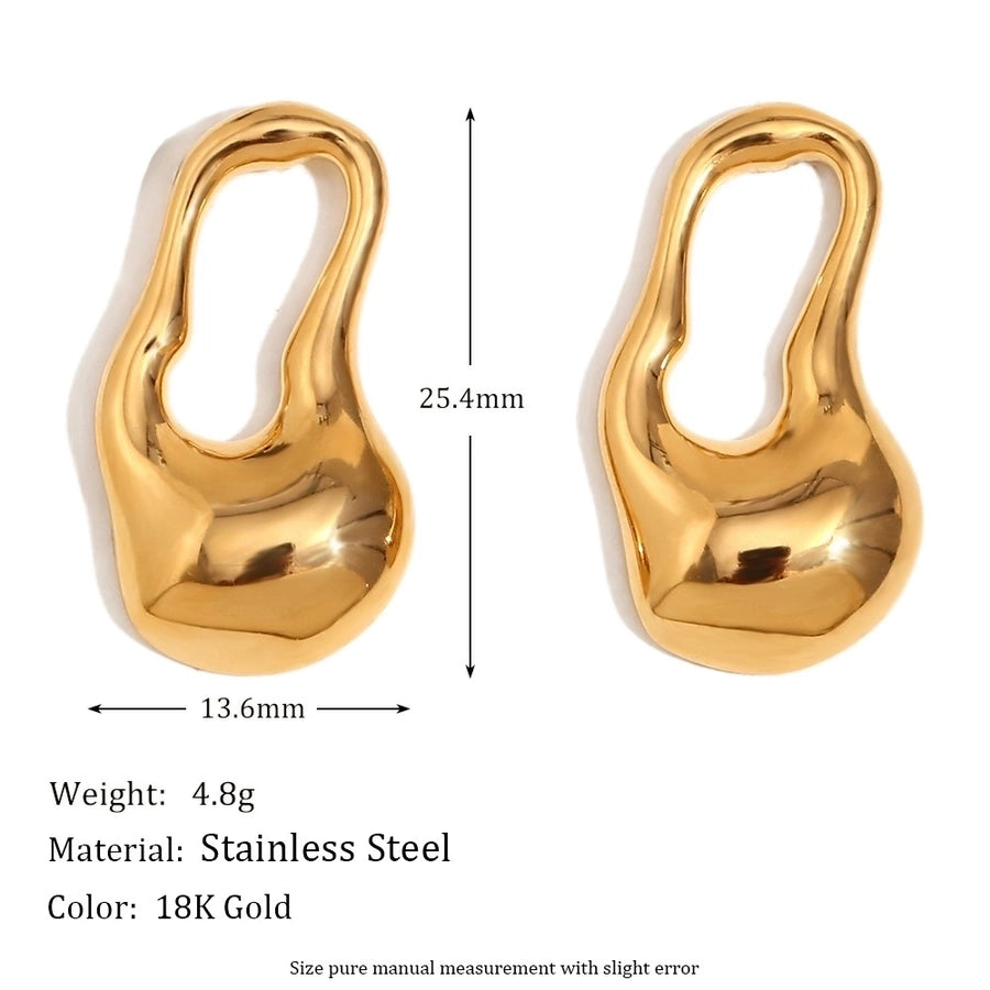 1 Pair Simple Style Geometric 304 Stainless Steel 18K Gold Plated Ear Studs