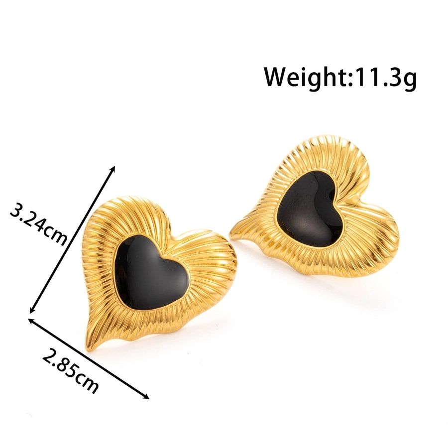 1 Pair Vintage Style French Style Heart Shape Snake Butterfly 304 Stainless Steel Ear Studs