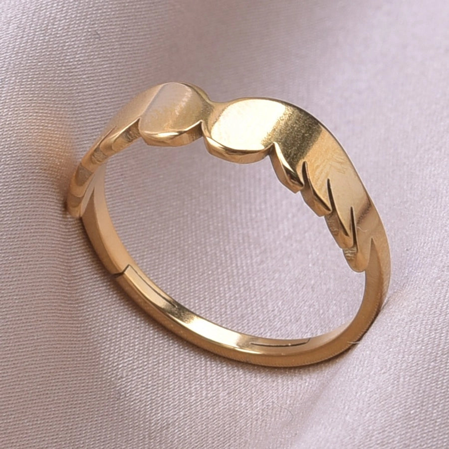 Jewelry Simple Style Solid Color 304 Stainless Steel 18K Gold Plated Plating Rings - CEJEW