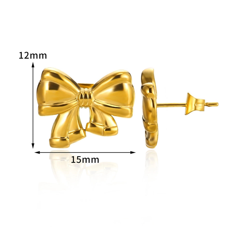 1 Pair Simple Style Classic Style Bow Knot Plating 304 Stainless Steel Ear Studs