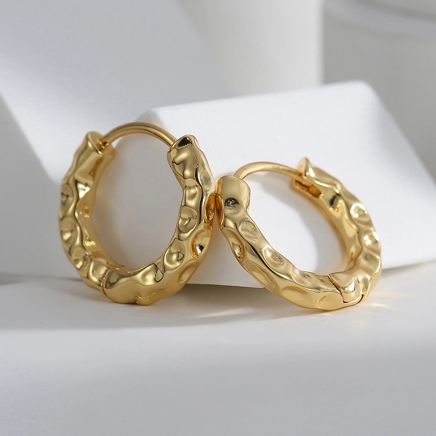 1 Pair Simple Style Classic Style Solid Color Plating Brass 18K Gold Plated Earrings