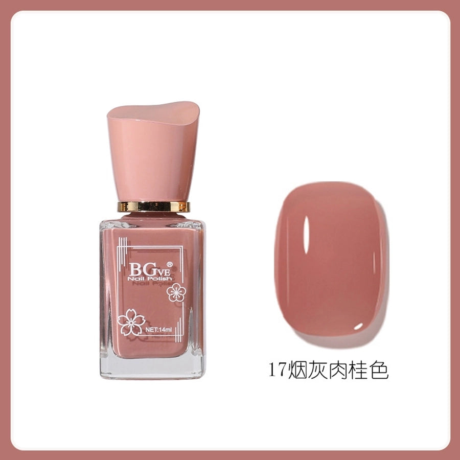 Bgve Nail Polish Long-lasting Quick-drying Transparent Nude Color Jelly Pink   Whitening Oil-based Nail Polish