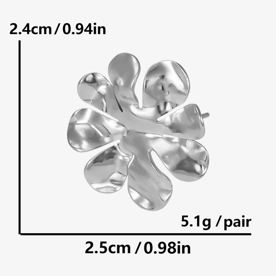 1 Pair IG Style Simple Style Flower Plating 304 Stainless Steel Ear Studs