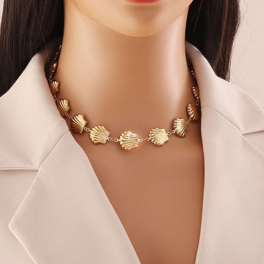 Jewelry Lady Commute Round 304 Stainless Steel 18K Gold Plated Irregular Necklace