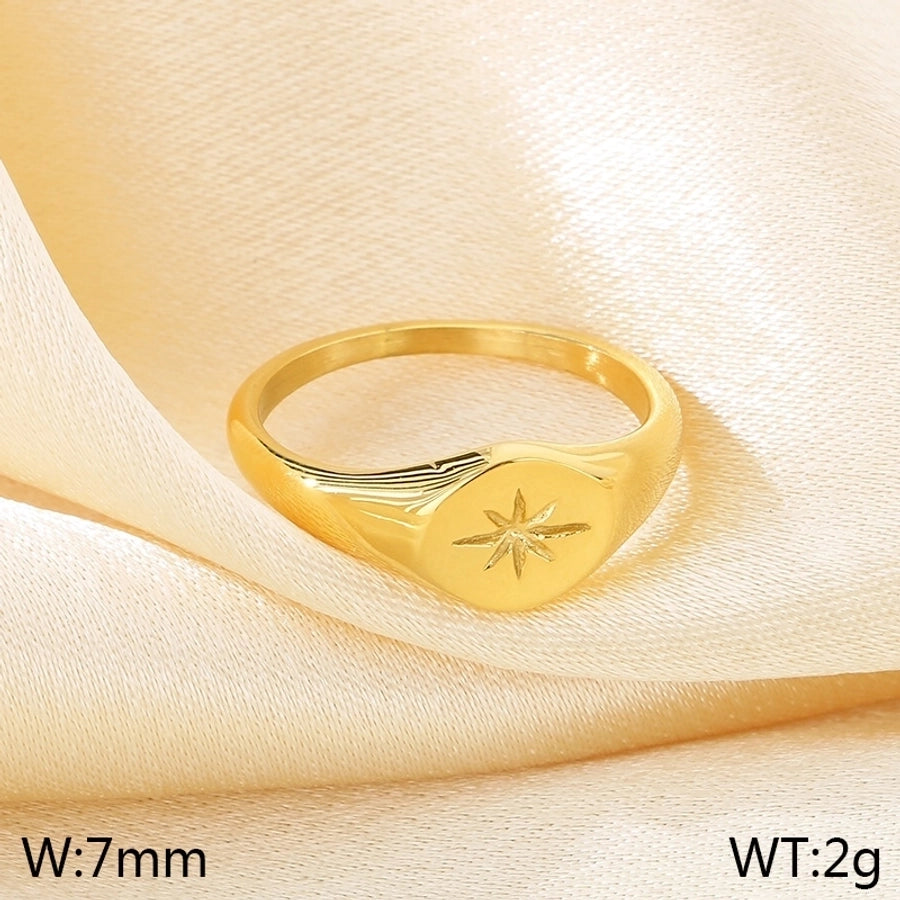 Jewelry Elegant Simple Style Streetwear Hexagram 304 Stainless Steel 18K Gold Plated Rings