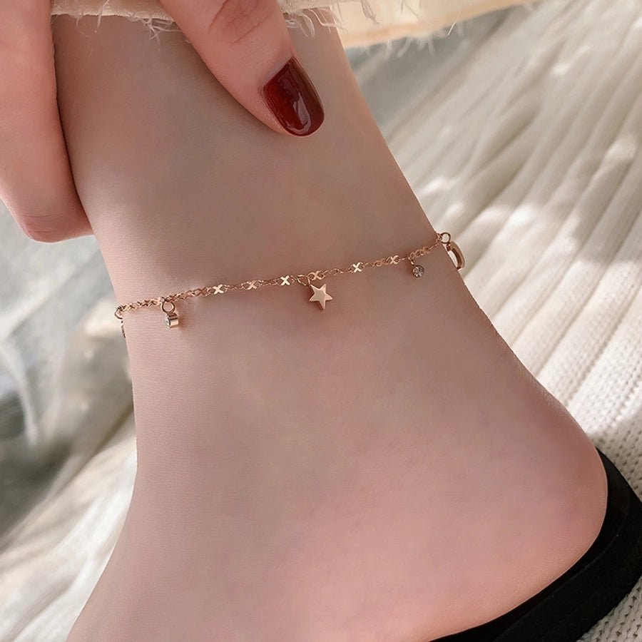 simple style star titanium steel bracelets anklet