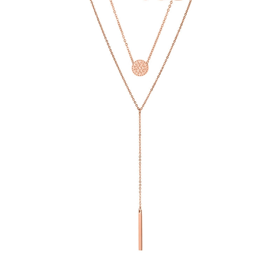 simple style geometric stainless steel pendant necklace