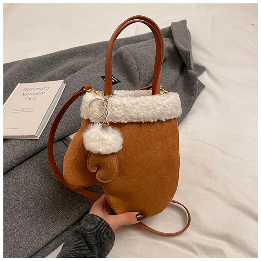 Women's Small Pu Leather Solid Color Streetwear Sewing Thread Glove-shaped Magnetic Buckle Crossbody Bag