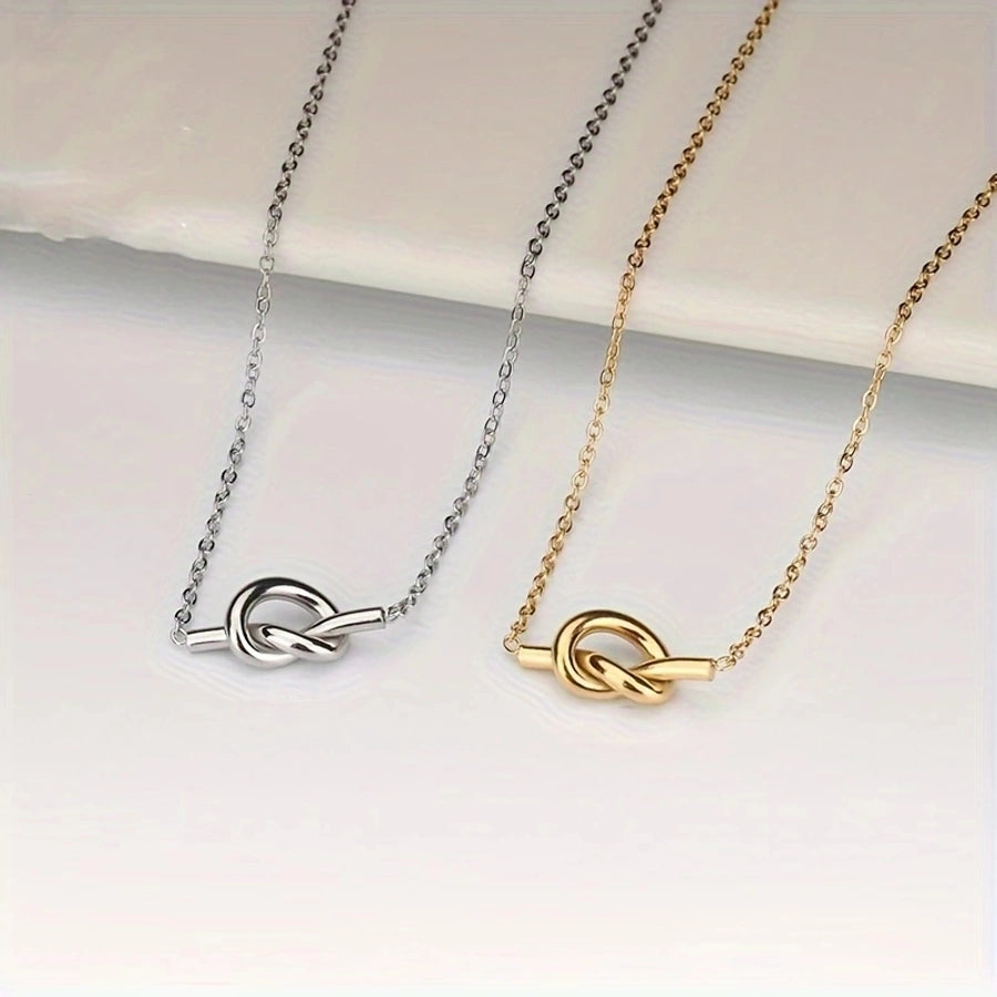 Jewelry Casual Simple Style Streetwear Knot 201 Stainless Steel Pendant Necklace