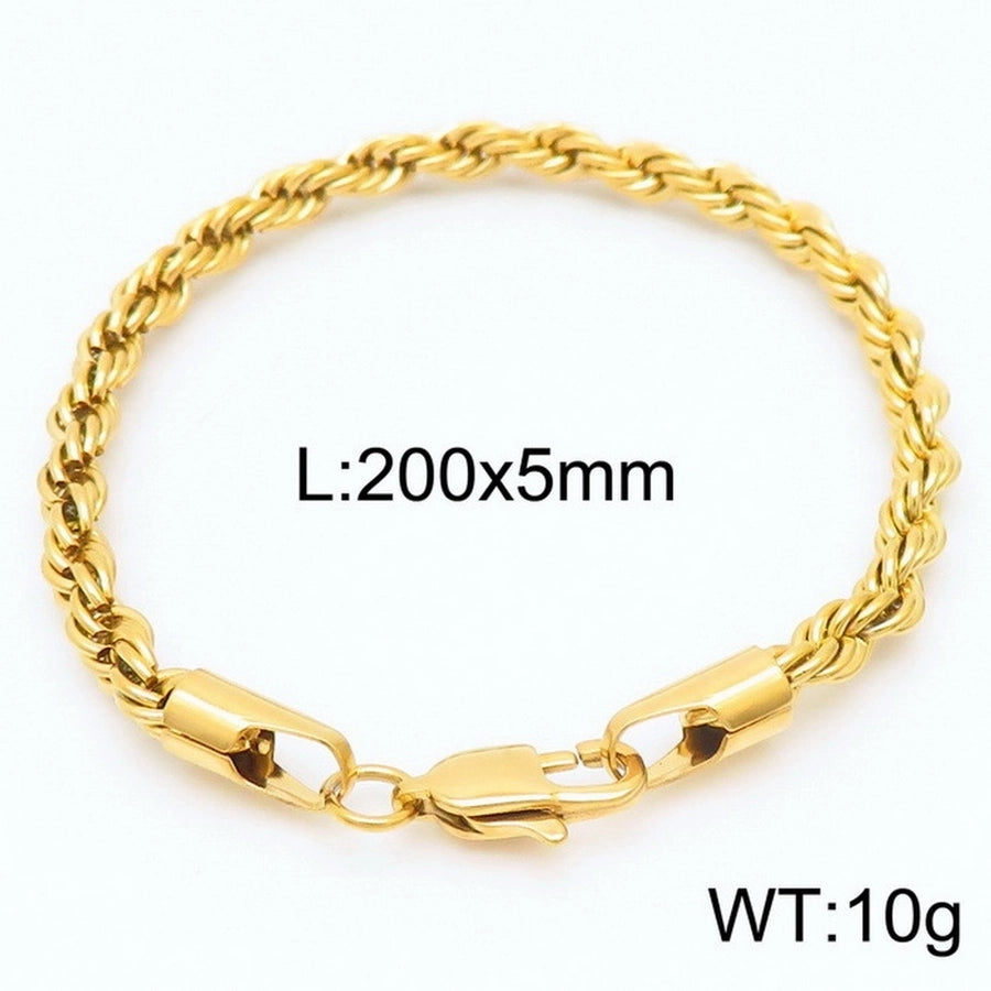 Elegant Simple Style Streetwear Twist 304 Stainless Steel 18K Gold Plated Unisex Bracelets