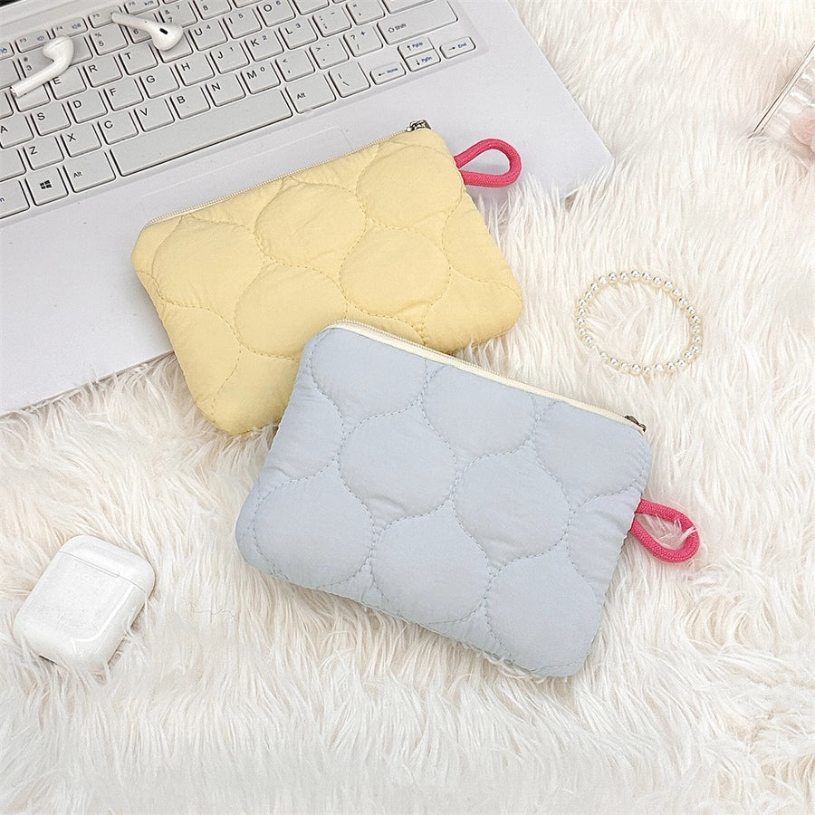 Streetwear Solid Color Polyester Square Makeup Bags