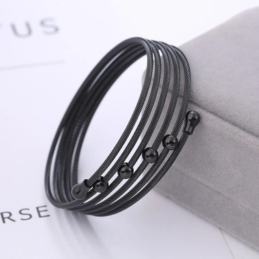 casual solid color titanium steel bangle