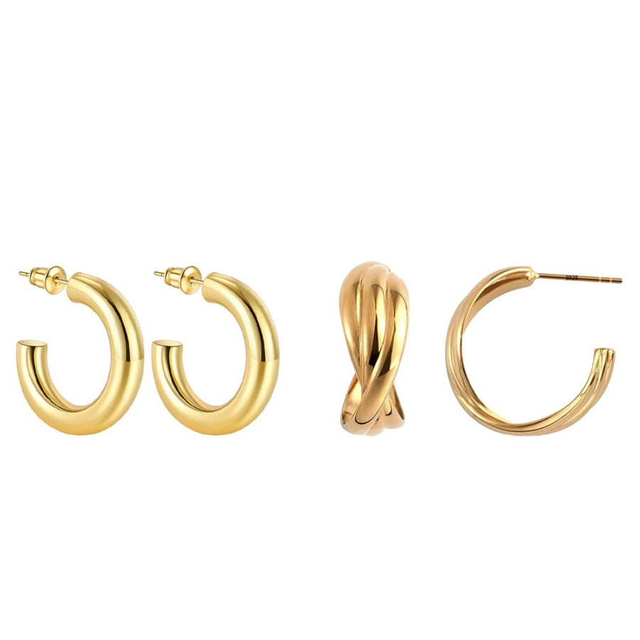 1 Pair Simple Style Classic Style U Shape Geometric Plating Copper Earrings