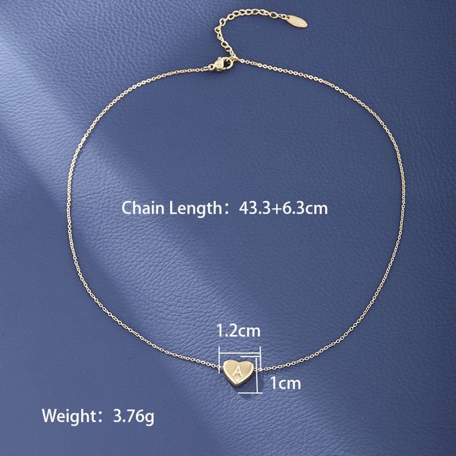 Jewelry XUPING Simple Style Commute Letter Heart Shape 304 Stainless Steel 18K Gold Plated Necklace