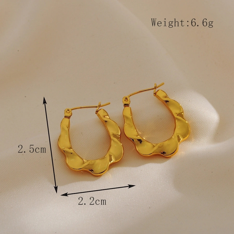 1 Pair Elegant Glam Luxurious Solid Color Plating 304 Stainless Steel 18K Gold Plated Ear Studs