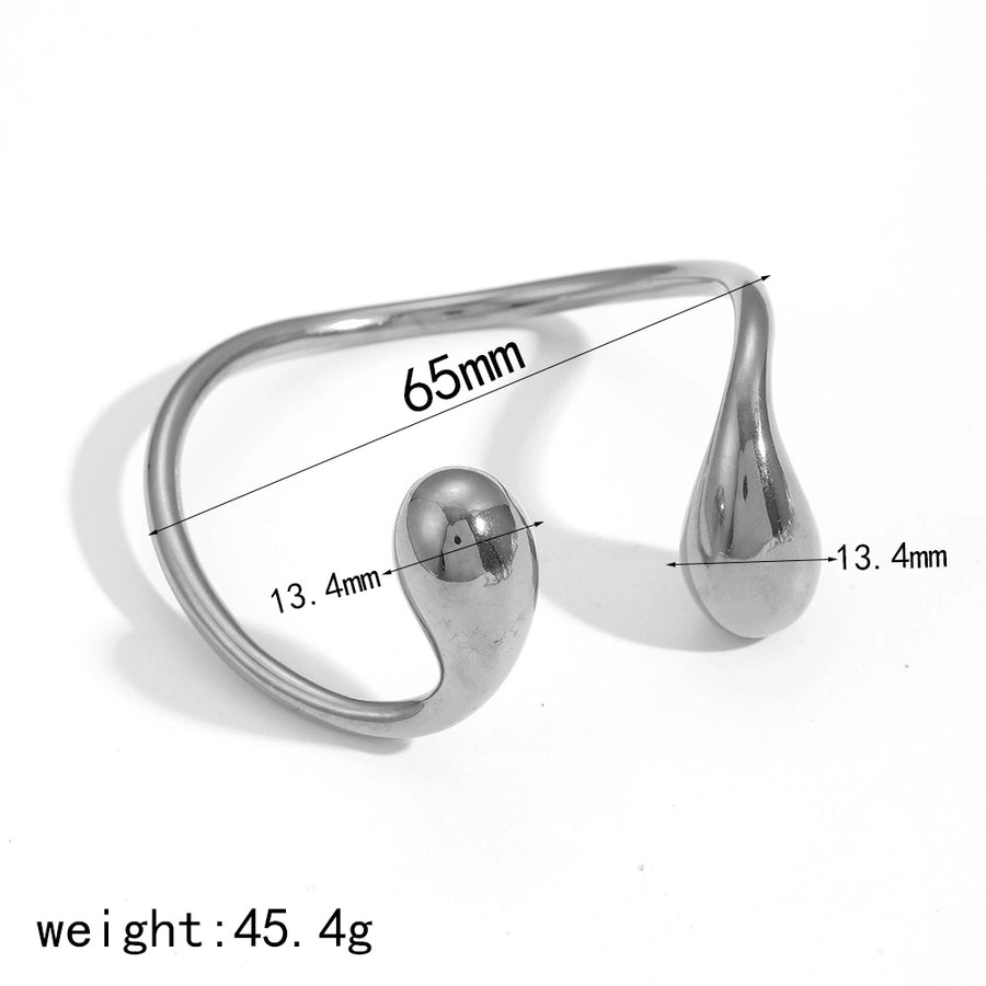 IG Style Retro Water Droplets 304 Stainless Steel Pearl Bangle In Bulk