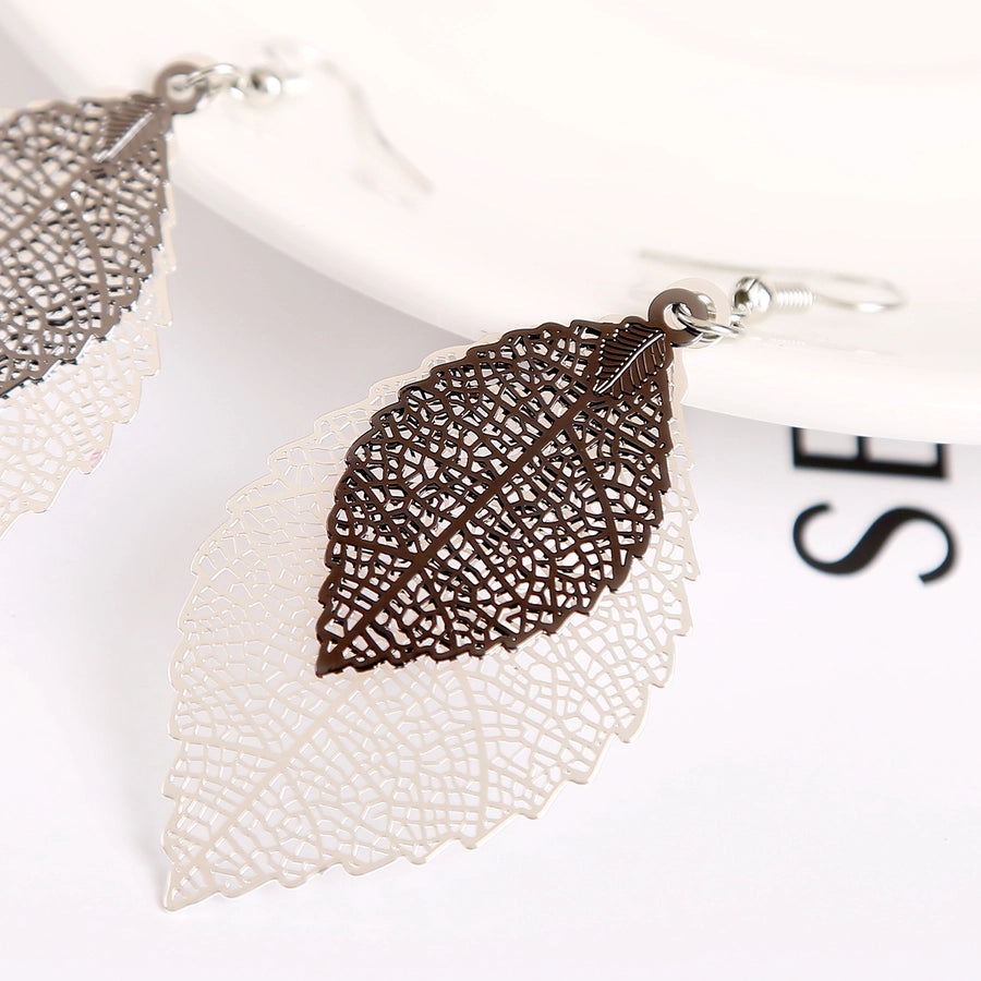 fashion leaf copper plating earrings 1 pair