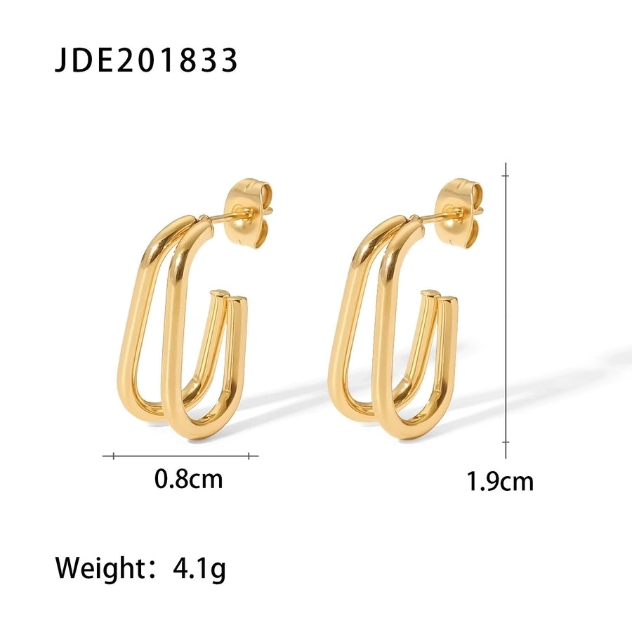 1 Pair Retro Simple Style Geometric Plating 304 Stainless Steel Earrings Ear Studs