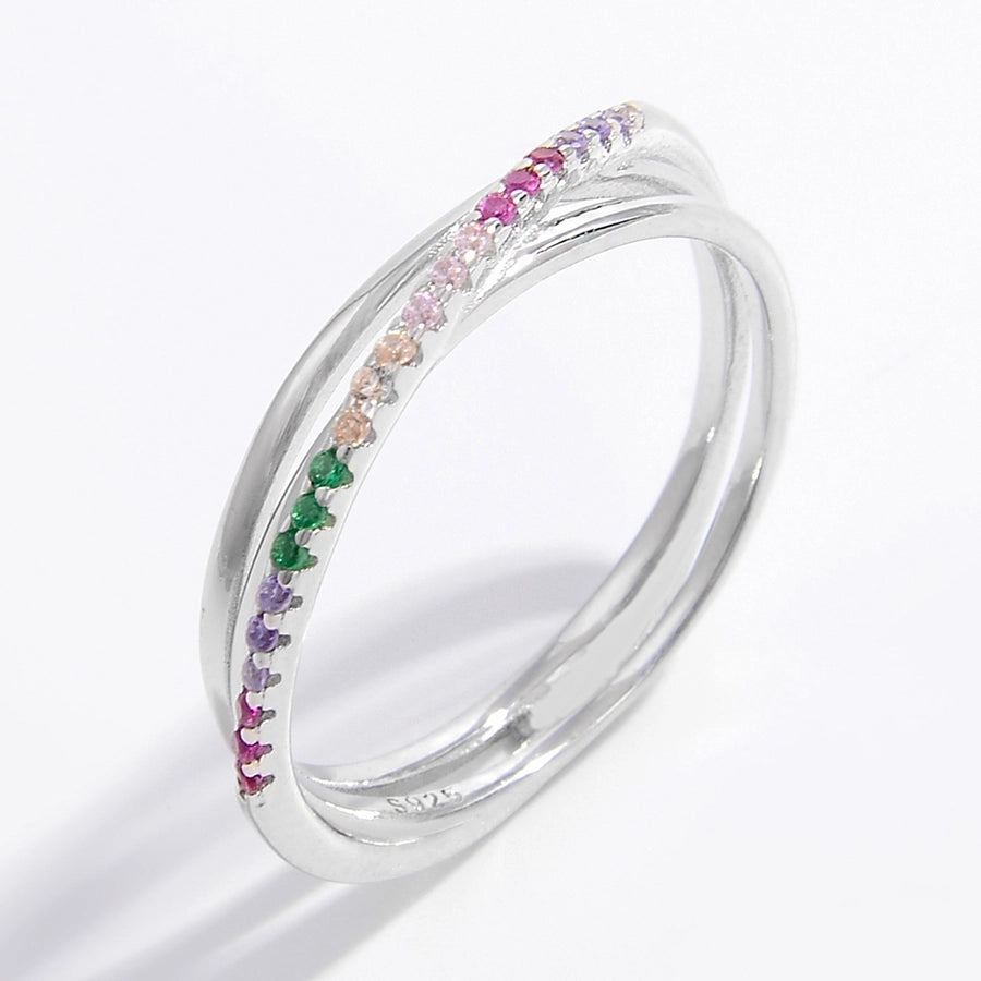 925 Sterling Silver Zircon Geometric Rings