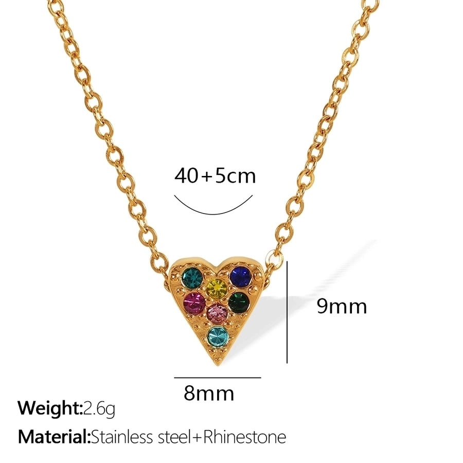 Jewelry Elegant French Style Pentagram Four Leaf Clover Heart Shape 304 Stainless Steel Zircon 18K Gold Plated Inlay Stainless Steel Necklaces