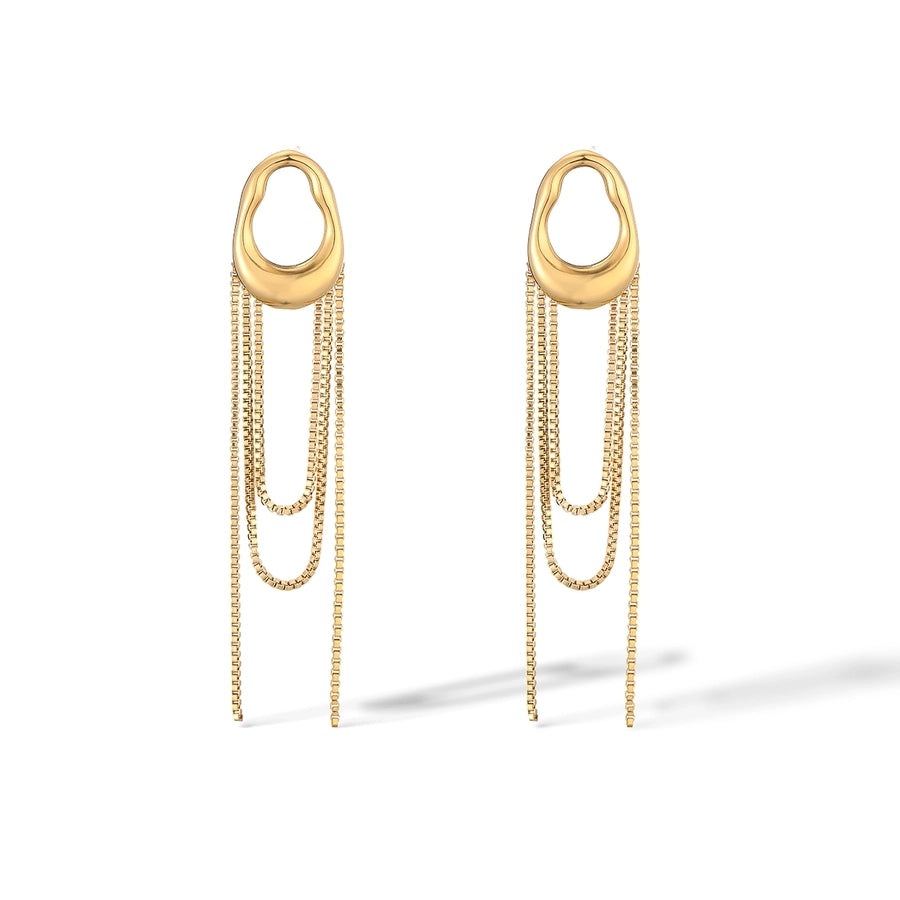 1 Pair Simple Style Commute Geometric Plating 304 Stainless Steel Drop Earrings - CEJEW