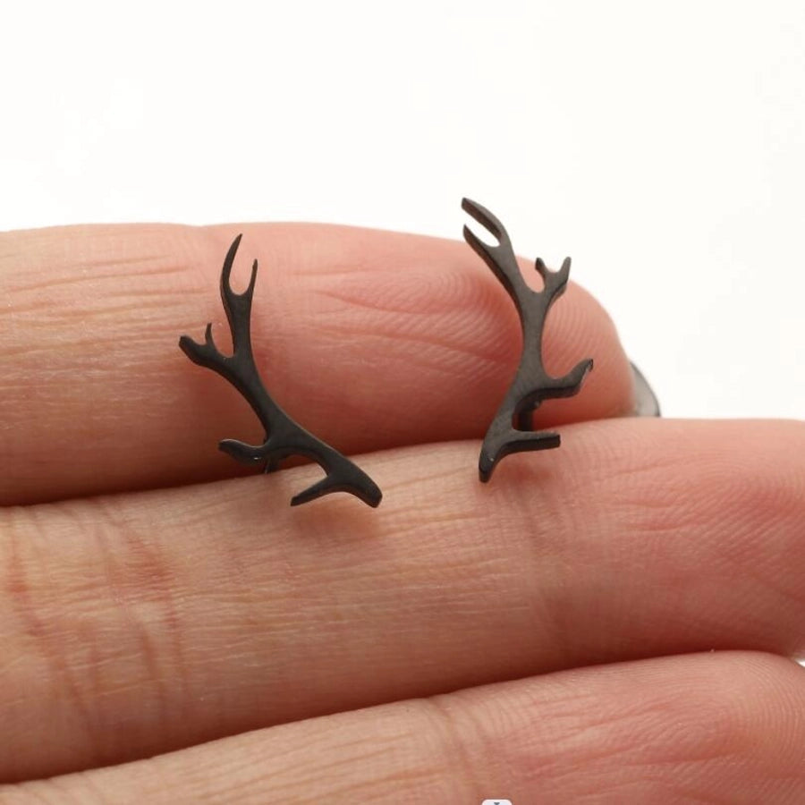 1 Pair Sweet Simple Style Antlers Plating 304 Stainless Steel 18K Gold Plated Ear Studs