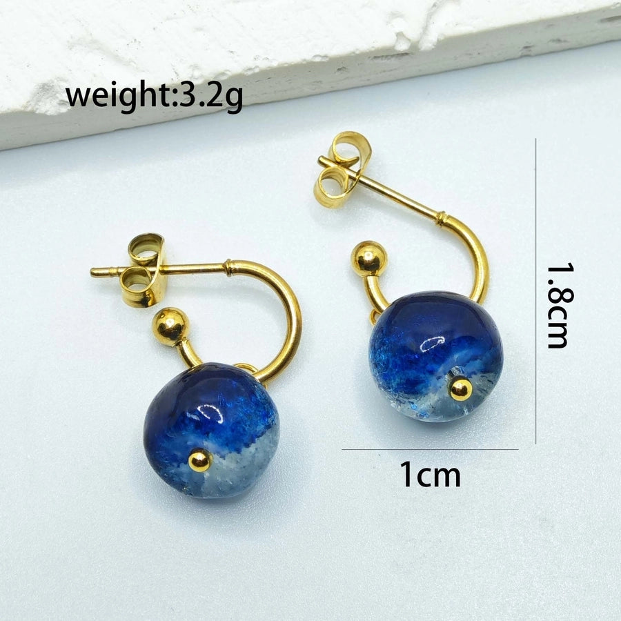 1 Pair Casual Elegant Streetwear Printing 304 Stainless Steel 18K Gold Plated Earrings